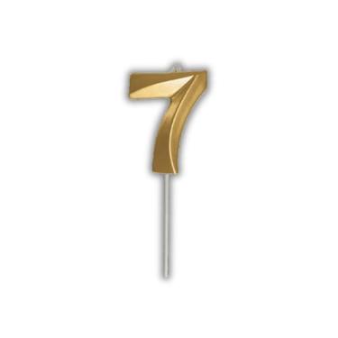 Imagem de Vela de Aniversário Slim Metallic Ouro - Festcolor, 7