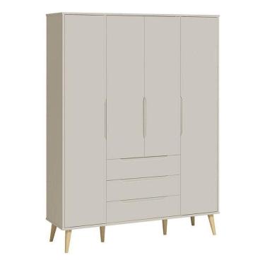 Imagem de Guarda Roupa Infantil Retrô Elfe Areia Acetinado Natural - Reller