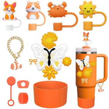 Imagem de XIANGYUAN Conjunto de acessórios de copo Stanley de 14 peças para copo Stanley Cup de 850 g 1,134 g com alça, incluindo capa de canudo de 1 cm, conjunto de rolha de silicone à prova de derramamento
