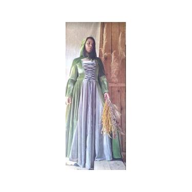Imagem de Vestido medieval verde com bege veludo luxo - Princesa Urbana, G