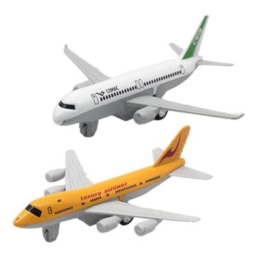 Imagem de YIJU 2x Avião modelo de brinquedo colecionável de liga infantil, enfeite de avião para presente, prateleiras, lembrança, decoração comemorativa, Amarelo Branco