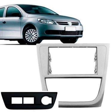 Imagem de Moldura Painel 2DIN Multmidia Saveiro Cross Tropper G5 Prata