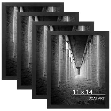 Imagem de DOAI ART Moldura de certificado de 28 x 35 cm, pacote com 4, 28 x 35 cm, molduras de diploma de documentos, para parede, preta