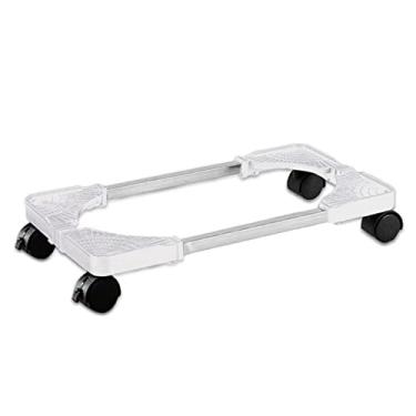 Imagem de Suporte para CPU móvel, suporte de CPU ajustável, suporte de chassi de resfriamento de host de PC com roda de travamento, suporte de torre de PC escalável (branco)