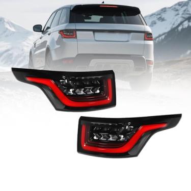 Imagem de Jecoupoon Par de luzes traseiras compatível com Range Rover Sport 2014-2018 Luzes traseiras de freio traseiro LR043974 LR043976