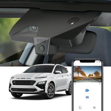 Imagem de Fitcamx 4K Dash Cam Adequada para Hyundai Kona 2021-2023 (Part No#J9020) com Auto-Dimming, OEM Fábrica Estilo, UHD 2160P Vídeo, WiFi & APP, Loop Gravação, G-Sensor, Fácil de Usar, 64GB Cartão