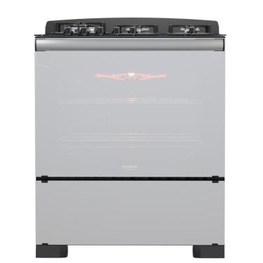 Imagem de Fogão 5 Bocas Preto Vidro Espelhado E Timer Digital Biv