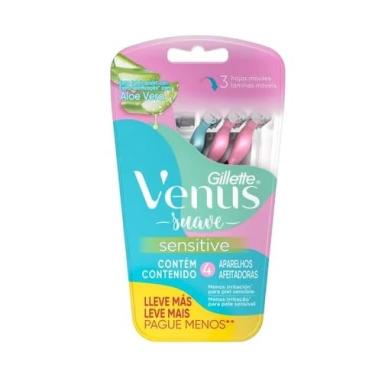 Imagem de Gilete Aparelho De Depilar Venus Suave Sensitive 4 Unidades