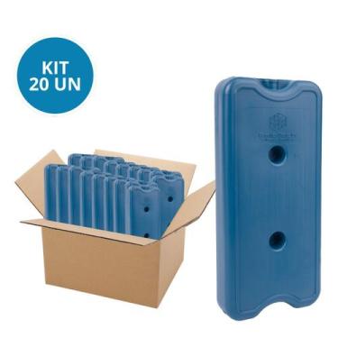 Imagem de Kit 20 Gelo Placa Gel Artificial Reutilizável Rígido 1000ml - Gelotech