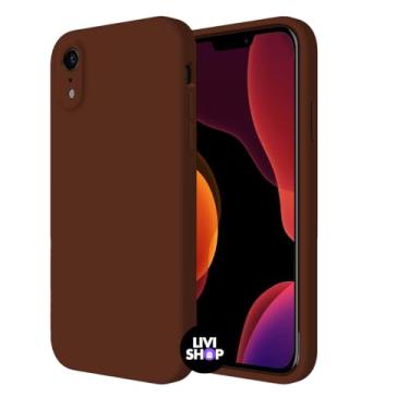 Imagem de Capa Case Capinha Para iPhone XR Silicone Com Bordas Elevadas Aveludada Forro Premium (CHOCOLATE)