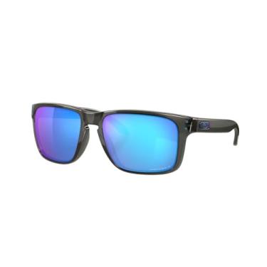 Imagem de Oakley Óculos de sol quadrados Holbrook XL OO9147 | Pacote com kit de limpeza e bolsa de microfibra adicional, Cinza fumê / Prizm safira polarizada