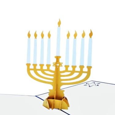 Imagem de iGifts And Cards Happy Hanukkah 3D Pop Up Cartão de felicitações – Chanukah, judaico, velas, inspirador, Dreidel, Rabino, Menorá, Estrela de Davi, Bênção, Meia-Dobra, Saudações de Estações, Tradição