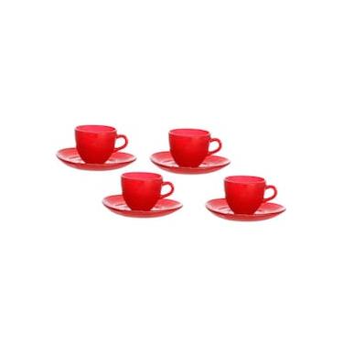 Imagem de Jogo de Xícaras para Café Hauskraft Heart em Vidro 85 ml Vermelha – 4 Peças
