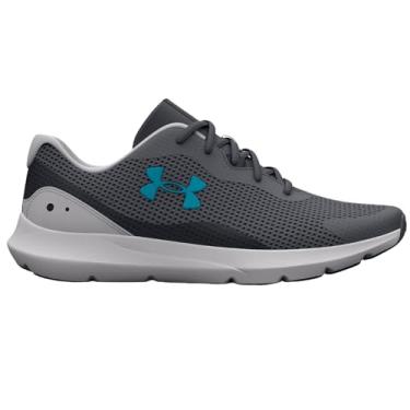 Imagem de Under Armour Tênis de corrida masculino Surge 3, (104) Cinza inclinado/cinza moderno/azul surf, 40