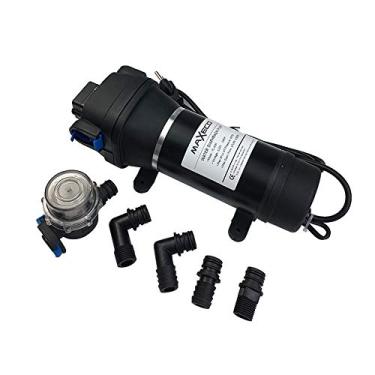 Imagem de MAXECO -110V 40PSI Bomba de diafragma de água autoescorvante 4,5GPM 17LPM-bomba de pressão de água pulverizador para casa/nebulização/caravana/trailer/barco/fuzileiro naval
