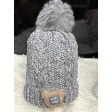 Imagem de Touca Gorro Infantil de Frio inverno Forrada Pompom menino menina(6mes