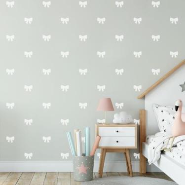 Imagem de Adesivo de Parede de Laços Brancos 60un 7x6cm Cobre 4m² - Quartinhos
