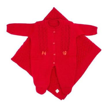 Imagem de Saída de Maternidade Trabalhado - Kowak, Vermelho, RN