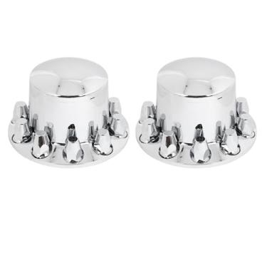 Imagem de aqxreight Kit de Eixo Traseiro de 2pcs Capas de Eixo Traseiro Banhado para a Maioria Dos Trailers de Caminhões Veículos Com Porcas de Flange de 33 Mm para a Maioria das Porcas de W Capas