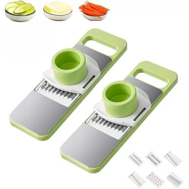 Imagem de Martivex Slicer, 6-in-1 Safeprep Mandoline Slicer, Multi-purpose Kitchen Tool with Stainless Steel Blades for Slicing, Shredding and Dicing(2sets)