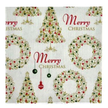 Imagem de Guardanapo de Papel 20 folhas Merry Christmas 33cm Espressione Christm