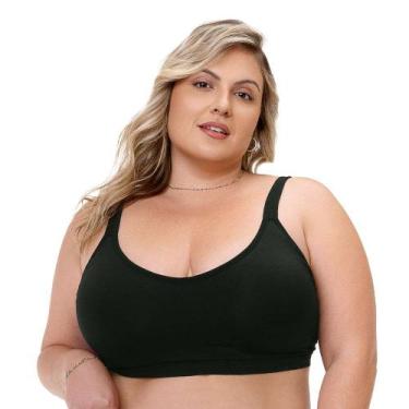 Imagem de Sutiã Comfort Duplo com Bojo sem Costura Plus Size Preto Zee Rucci, 50