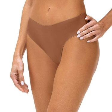 Imagem de Calcinha Tanga Corte a Laser Avelã com Forro de Algodão Zee Rucci, GG