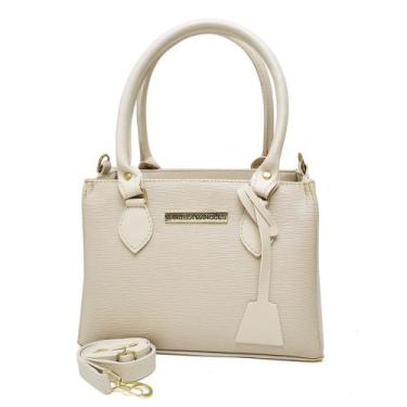 Imagem de Bolsa Feminina Média Transversal Tote Angike - Manuela Marques, Bege