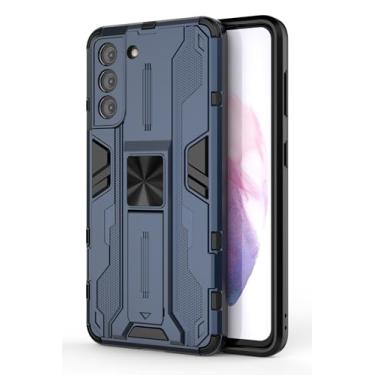 Imagem de SORAKA Capa para Samsung Galaxy S21 5G com suporte Capa de proteção resistente para Samsung Galaxy S21 5G Capa com placa de metal para suporte magnético para carro Capa Silm Fit