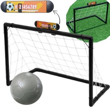 Imagem de Mini Golzinho Infantil Placar Trave Rede e Bola de borracha Resistente