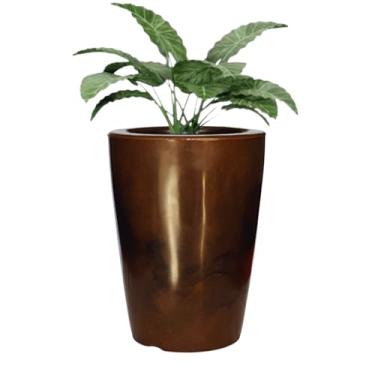 Imagem de Vaso Polietileno Para Plantas Jardim Coluna Lisa Marmorizado (Marrom)