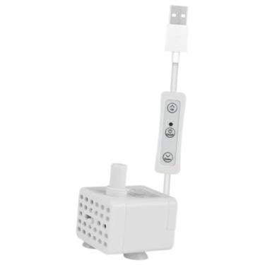 Imagem de Ioensy Mini bomba de aquário com cabo USB de 150 cm, bomba de fonte de água pequena, silenciosa e ajustável USB, fácil de instalar para aquários e pátios, Lado