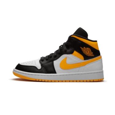Imagem de Nike Jordan sapatos femininos Air Jordan 1 Mid SE Light Club CW1140-100, Branco/laser laranja - preto, 6