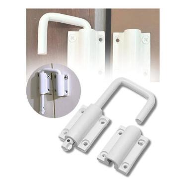 Imagem de Trinco Camarão 1Pç Branco Ferrolho Porta Sanfona Madeira