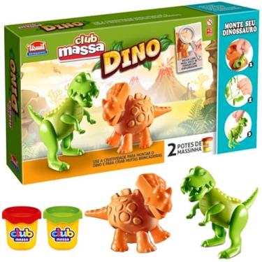 Imagem de Kit de Massinhas com Formas de Dinossauros 17 Peças Infantil