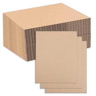 Imagem de Folhas de papelão ondulado premium 20 x 25 cm – duráveis, ecológicas e versáteis (pacote com 50) – perfeitas para correspondência, artes e artesanato