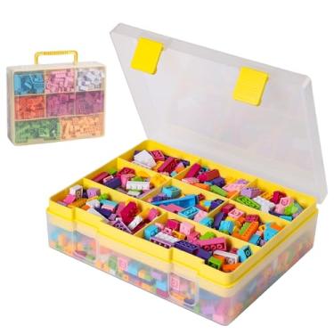 Imagem de Douorgan Organizador organizador de brinquedos para Lego empilháveis caixas organizadoras portáteis caixa de armazenamento caixa de plástico para fazer pulseiras de contas, joias faça você mesmo