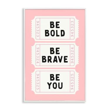 Imagem de Stupell Industries Be You Uplifting Tickets Arte giclée emoldurada branca, design por Lettered and Lined, 18 x 12