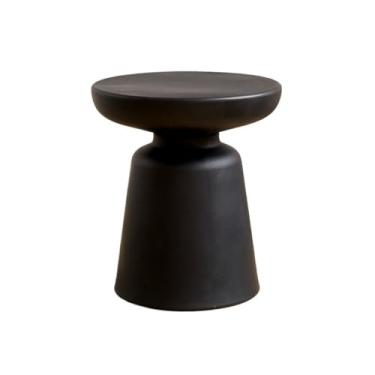 Imagem de Mesa lateral minimalista pequena redonda para sofá, mesa lateral de canto colorido, mini armazenamento, sala de estar, varanda, quarto (preto)