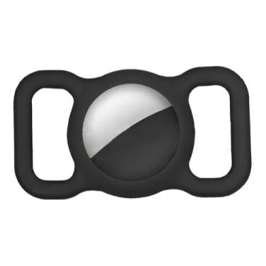 Imagem de Capa Case Protetora Compatível com Apple AirTag Preto, GPS rastreando coleira para cães e gatos acessórios suporte para alça para animais de estimação, capa protetora de silicone leve, macia.