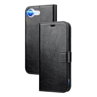 Imagem de Capa Carteira Flip Cover Preta para iPhone, Fecho Magnético, Suporte para Cartão, Proteção Total, Capinha Anti Impacto (iPhone 16e)