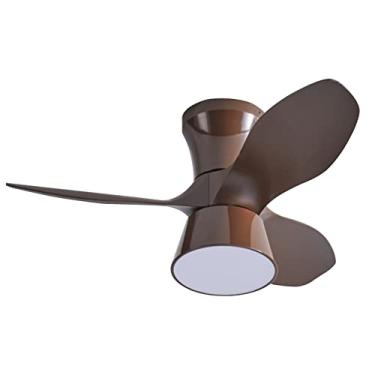 Imagem de Ventilador de teto reversível com luz LED regulável e silencioso com controle remoto Ventilador de quarto com motor DC Ventiladores de teto no modo verão e inverno com lâmpadas para sala de