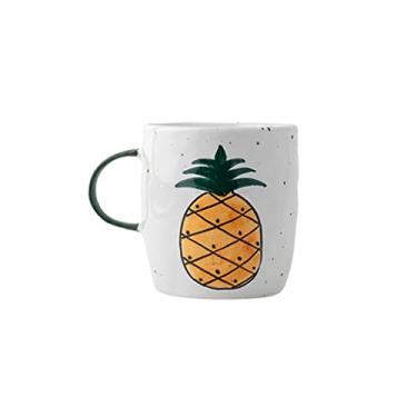 Imagem de GRFIT Caneca de cerâmica feita à mão caneca iogurte aveia copo de leite café da manhã copo infantil aquecimento doméstico com alça caneca de café (cor: E)