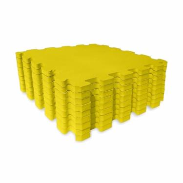Imagem de SELLER Tapete de Encaixe em EVA – 9 peças 31×31 cm, 5mm espessura, superfície antiderrapante, modular tipo quebra-cabeça, piso infantil (Amarelo)