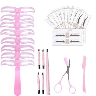 Imagem de Kit de Beleza Tesoura Sobrancelha Pente Lapis Molde