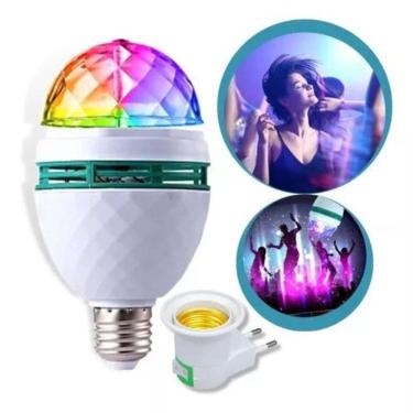 Imagem de Lampada Led Colorida Giratório Com Adaptador E27