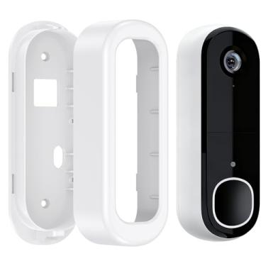 Imagem de Suporte de porta adesivo compatível com campainha de vídeo Arlo 2K (2ª geração), suporte de montagem sem broca, proteção à prova de intempéries para câmera Arlo Doorbell, adequado para apartamentos