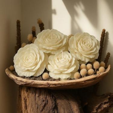 Imagem de Velas Rosa Kit 5 Flor decoração festa lembrancinha casamento eventos 1