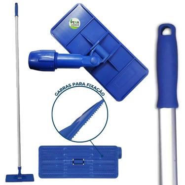 Imagem de Kit Suporte Lt Limpa Tudo Articulado Giro 360° Graus + Cabo Alumínio 1.40 Metros Ergonômico Com Manopla Pisos Parede