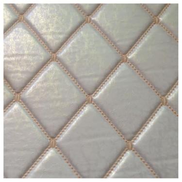 Imagem de Tecido de couro acolchoado couro sintético vinil tecido 138x100 cm esponja preenchida padrão diamante material estofado móveis para almofada de veículo almofada sofá cadeira (amarelo 23, 1,38 x 3m)